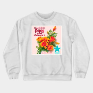 California Poppy Brand Oranges Label Crewneck Sweatshirt